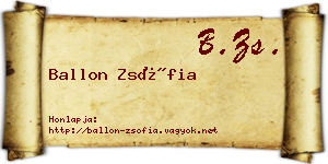 Ballon Zsófia névjegykártya