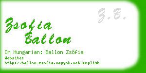 zsofia ballon business card